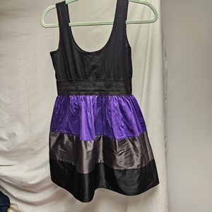 2for$20 Spring Street Medium black purple silver mini midi dress formal spring
